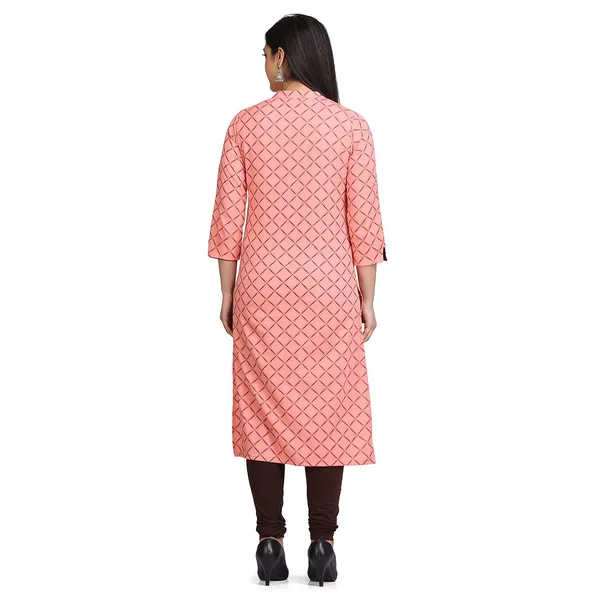 Diamond_Peach_Cotton_Flex_Straight_Printed_Kurta_For_Women