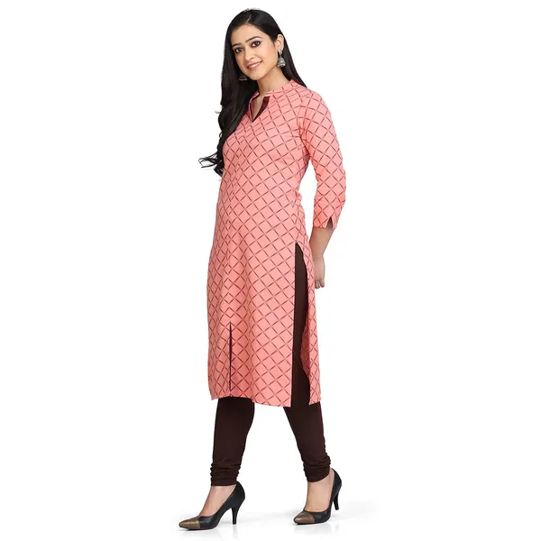 Diamond_Peach_Cotton_Flex_Straight_Printed_Kurta_For_Women