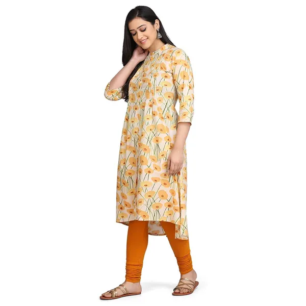 White_Yellow_Mangalagiri_Cotton_A-Line_Maxi_Dress_For_Women