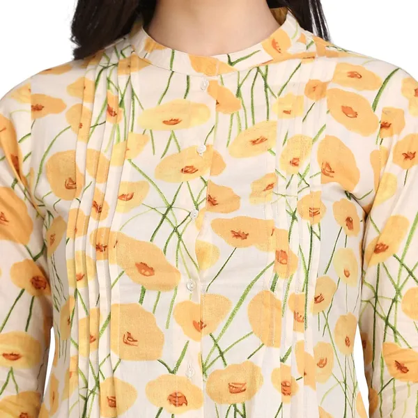 White_Yellow_Mangalagiri_Cotton_A-Line_Maxi_Dress_For_Women