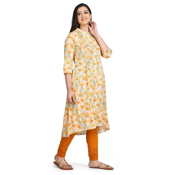 White_Yellow_Mangalagiri_Cotton_A-Line_Maxi_Dress_For_Women