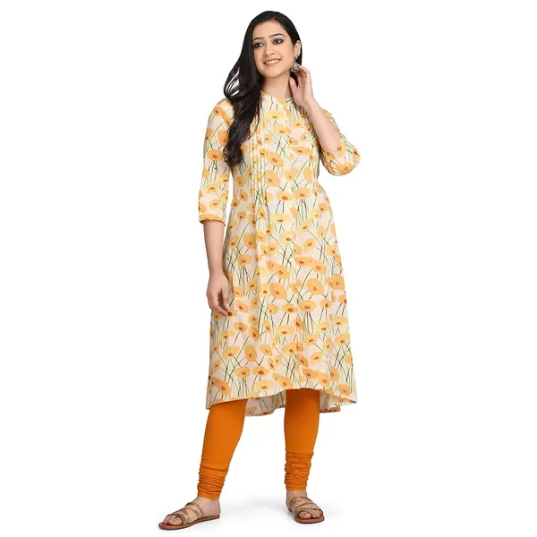 White_Yellow_Mangalagiri_Cotton_A-Line_Maxi_Dress_For_Women