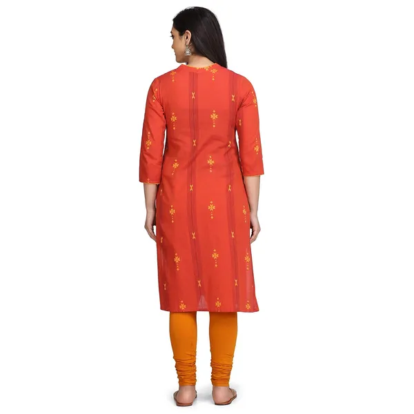 Orange_Mangalgiri_Cotton_A-Line_Kurta_For_Women