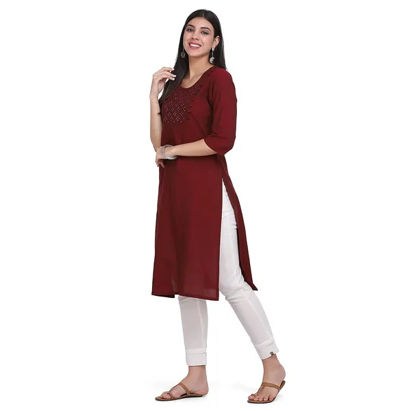 Maroon_Mangalgiri_Cotton_Embroidered_Straight_Kurta_Pant_Set_For_Women