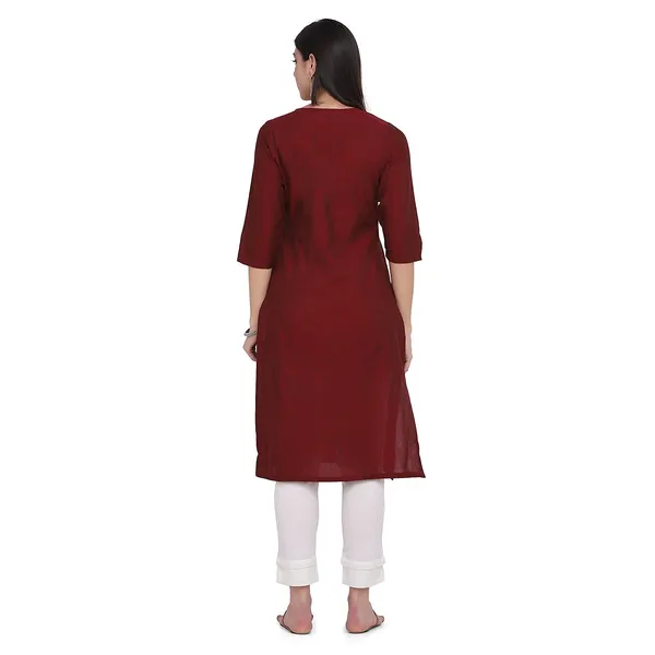 Maroon_Mangalgiri_Cotton_Embroidered_Straight_Kurta_Pant_Set_For_Women