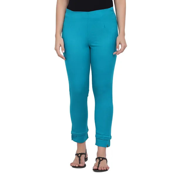 Rama_Green_Cotton_Flex_Regular_Fit_Pants_For_Women