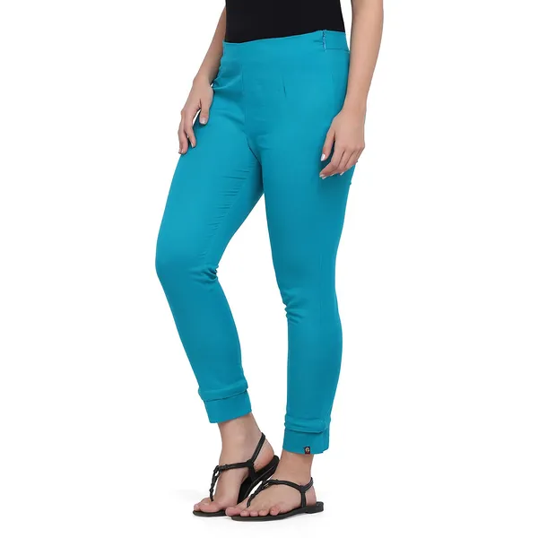 Rama_Green_Cotton_Flex_Regular_Fit_Pants_For_Women