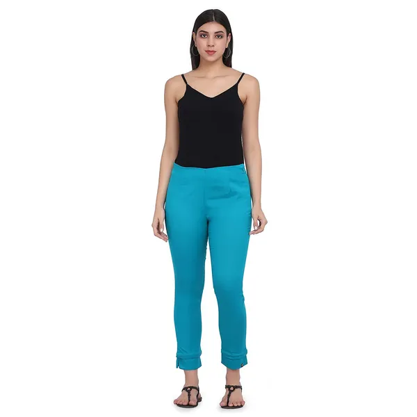 Rama_Green_Cotton_Flex_Regular_Fit_Pants_For_Women