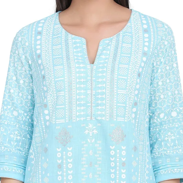 Turquoise_Cotton_Straight_Suit_Set_With_Dupatta_For_Women