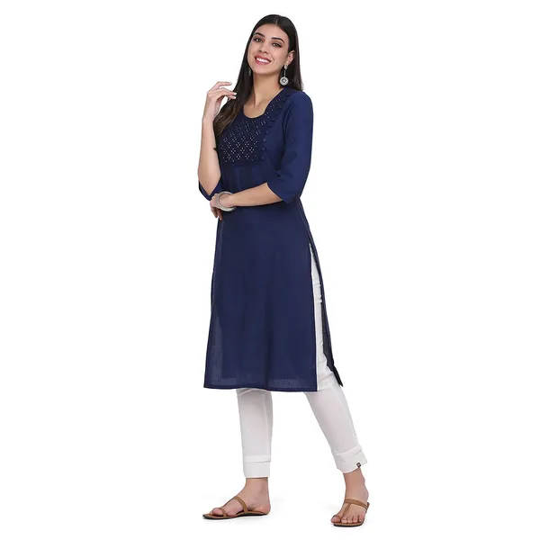 Navy_Blue_Mangalgiri_Cotton_Embroidered_Straight_Kurta_For_Women