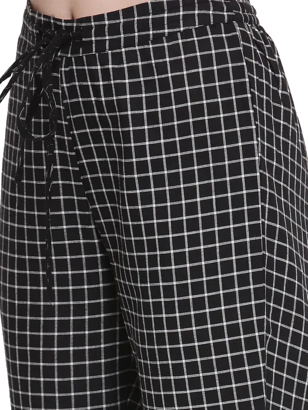Black_Mangalagiri_Cotton_A-Line_Kurta_Pant_Set_For_Women