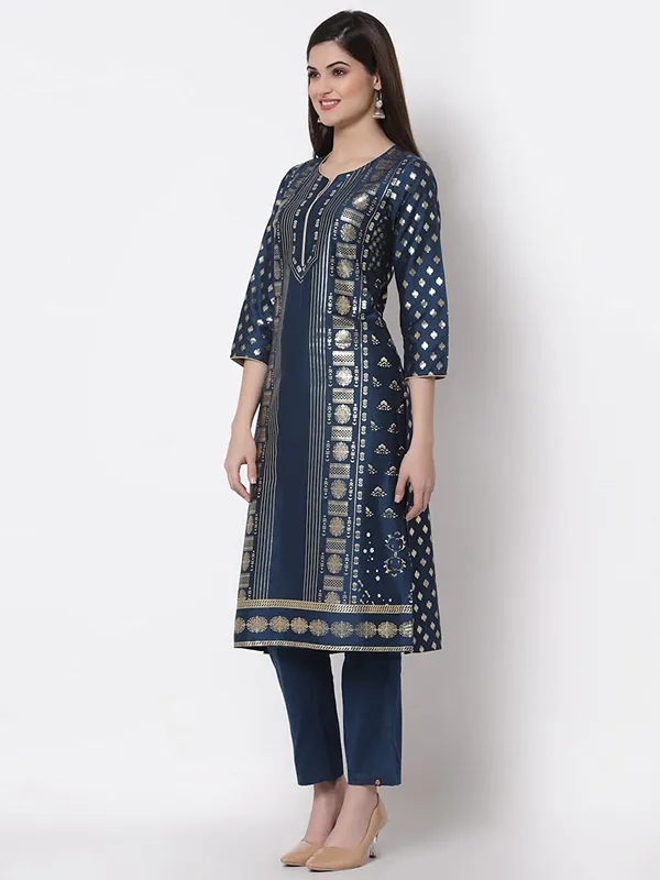 Teal_Cotton_Silk_Printed_A-Line_Salwar_Suit_Set_For_Women