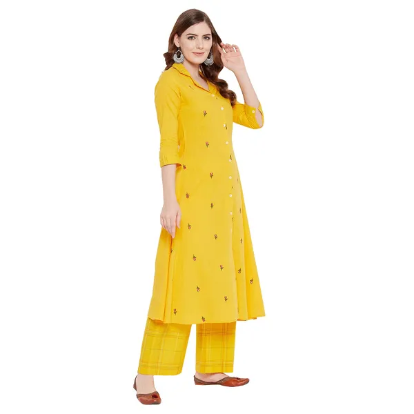 Yellow_Mangalgiri_Cotton_Printed_Straight_Kurti_Palazzo_Set_For_Women