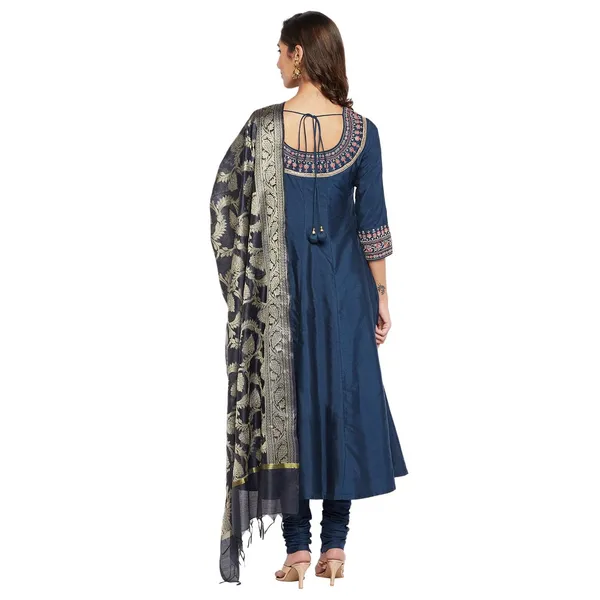 Indigo_Cotton_Silk_Embroidered_Anarkali_Suit_Set_With_Dupatta_For_Women