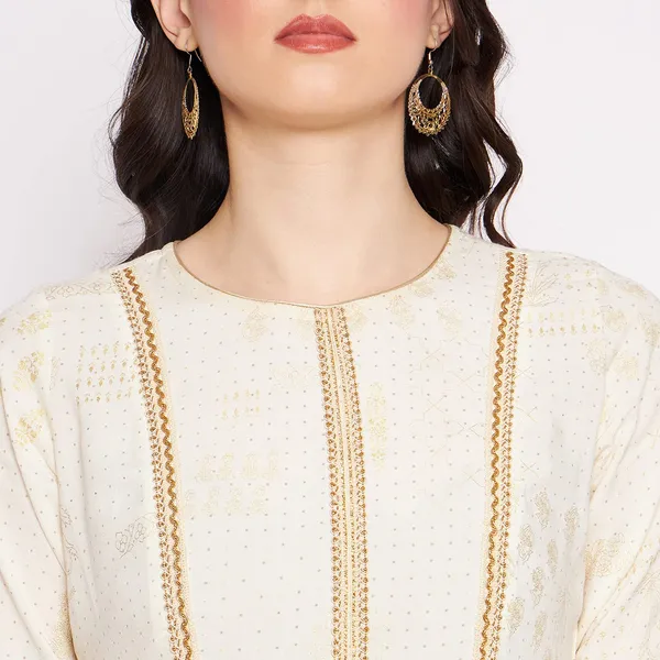 Off_White_Cotton_Foil_Printed_Tiered_Frill_Dress_For_Women
