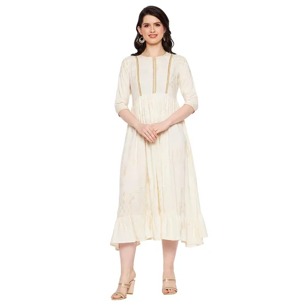 Off_White_Cotton_Foil_Printed_Tiered_Frill_Dress_For_Women