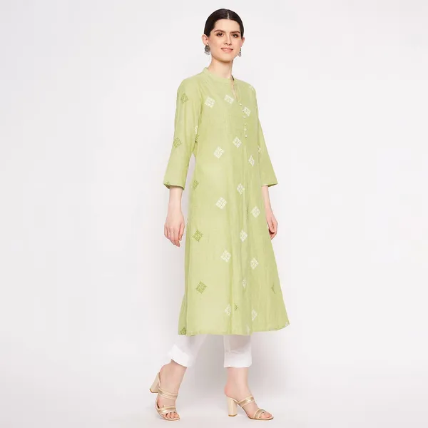 Sea_Green_South_Cotton_Embroidered_Straight_Kurta_For_Women