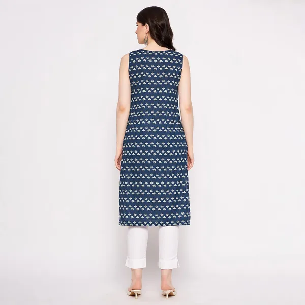Navy_Blue_Cotton_Sleeveless_Printed_Kurta_For_Women