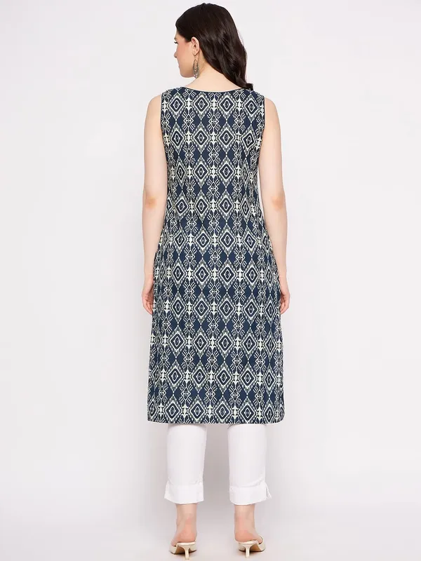Indigo_Cotton_Sleeveless_Printed_Kurta_For_Women