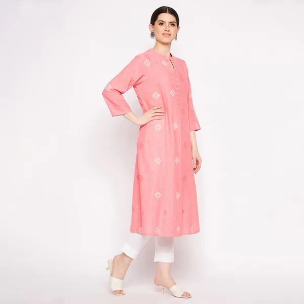 Pink_South_Cotton_Straight_Kurta_Pant_Set_For_Women