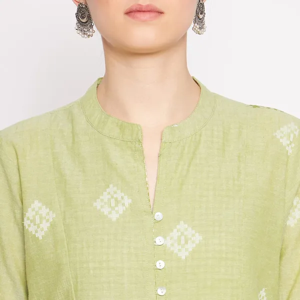 Sea_Green_South_Cotton_Straight_Kurta_Pant_Set_For_Women