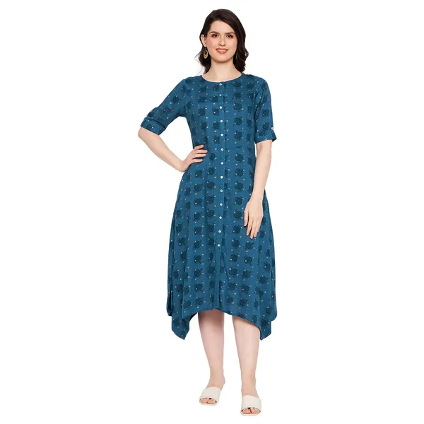 Indigo_Viscose_Regular_Fit_Cowl_Antique_Foil_Dress_For_Women