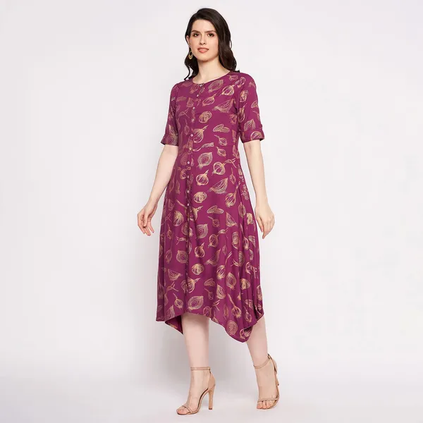 Lavender_Viscose_Regular_Fit_Cowl_Antique_Foil_Dress_For_Women
