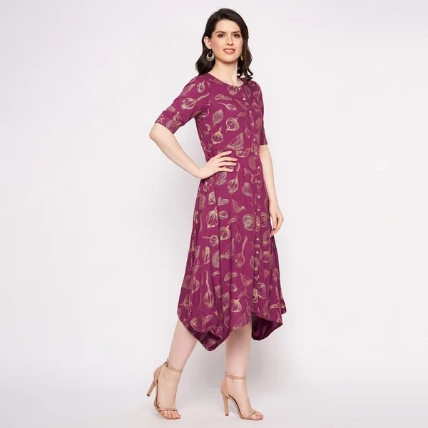 Lavender_Viscose_Regular_Fit_Cowl_Antique_Foil_Dress_For_Women
