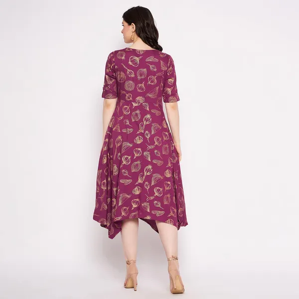 Lavender_Viscose_Regular_Fit_Cowl_Antique_Foil_Dress_For_Women