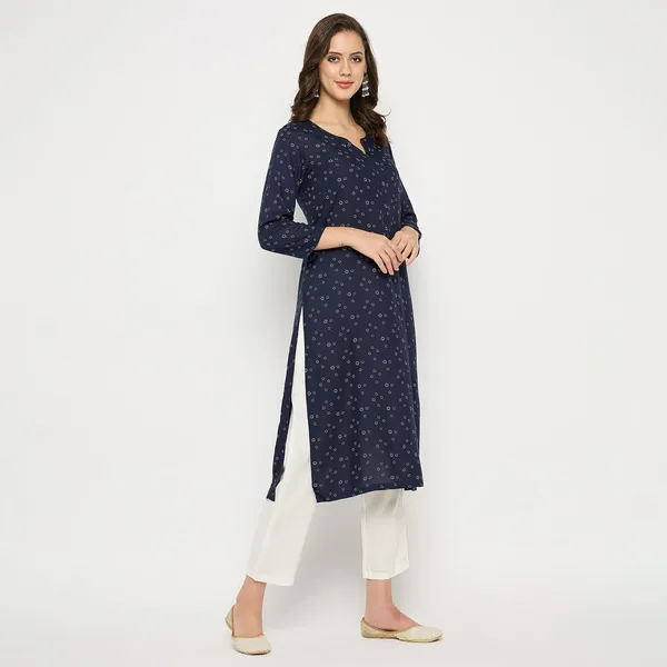 Navy_Blue_Viscose_Rayon_Straight_Printed_Kurta_Pant_Set_For_Women