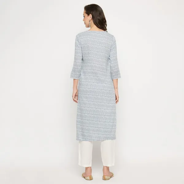 Sky_Blue_Viscose_Rayon_Straight_Printed_Kurta_Pant_Set_For_Women