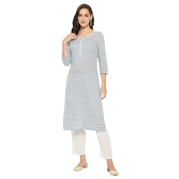 Sky_Blue_Viscose_Rayon_Straight_Printed_Kurta_Pant_Set_For_Women