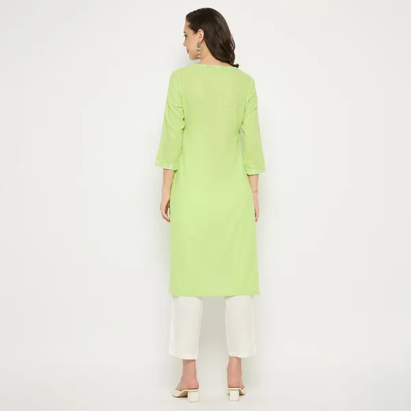 Light_Green_Cotton_Slub_Straight_Embroidered_Kurta_Pant_Set_For_Women