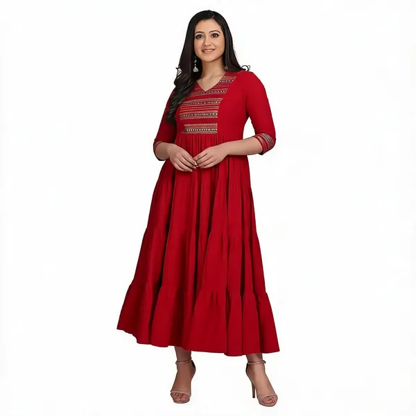 Maroon_Mangalgiri_Cotton_Tiered_Anarkali_Maxi_Dress_For_Women