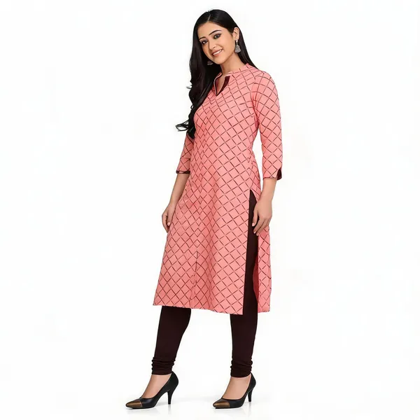 Diamond_Peach_Cotton_Flex_Straight_Printed_Kurta_For_Women