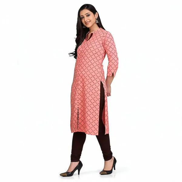 Diamond_Peach_Cotton_Flex_Straight_Printed_Kurta_For_Women