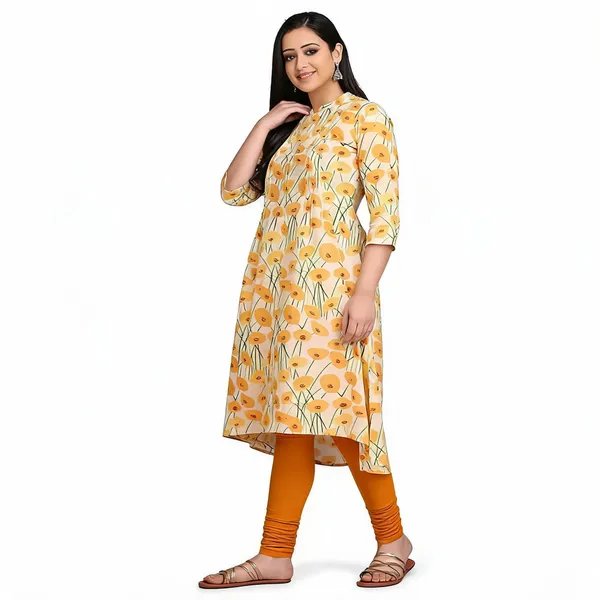 White_Yellow_Mangalagiri_Cotton_A-Line_Maxi_Dress_For_Women