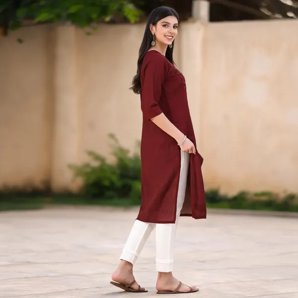 Maroon_Mangalgiri_Cotton_Embroidered_Straight_Kurta_Pant_Set_For_Women