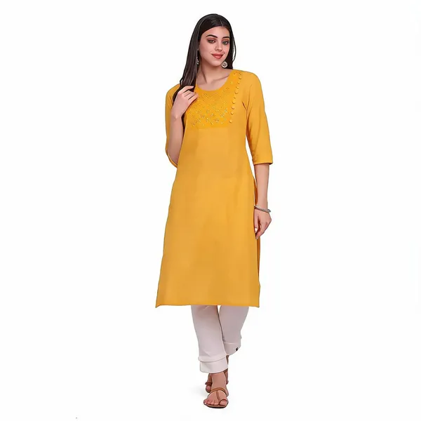 Marigold_Yellow_Mangalgiri_Cotton_Embroidered_Straight_Kurta_Pant_Set_For_Women