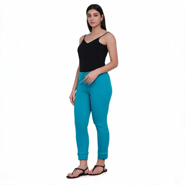 Rama_Green_Cotton_Flex_Regular_Fit_Pants_For_Women