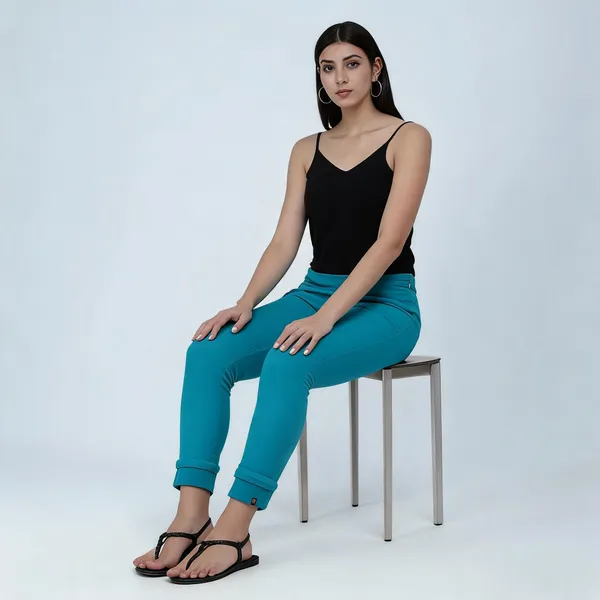 Rama_Green_Cotton_Flex_Regular_Fit_Pants_For_Women