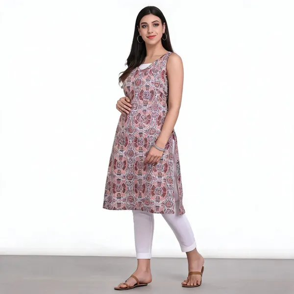 Off_White_Cotton_Sleeveless_Printed_Kurta_For_Women