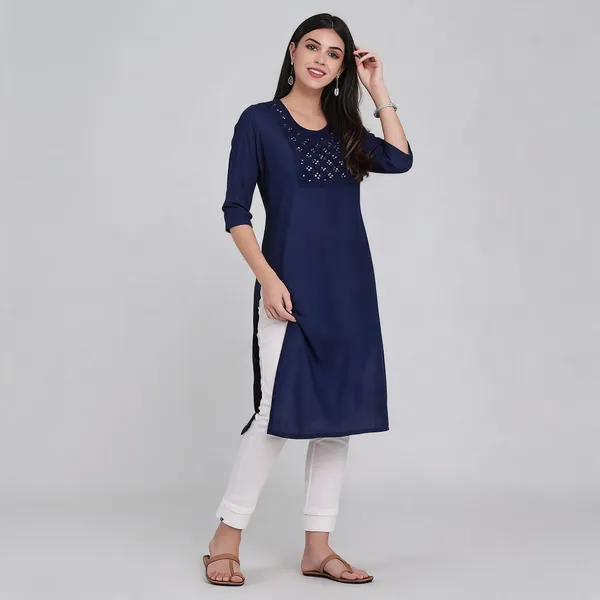 Navy_Blue_Mangalgiri_Cotton_Embroidered_Straight_Kurta_For_Women