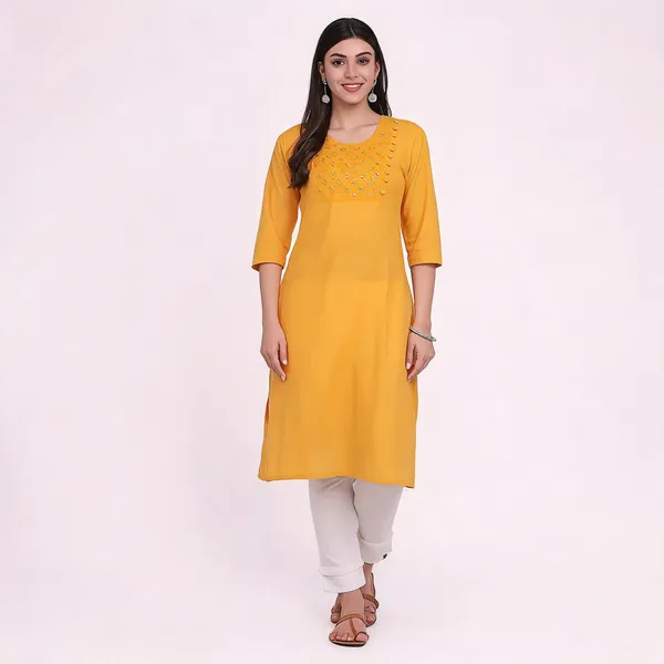 Marigold_Yellow_Mangalgiri_Cotton_Embroidered_Straight_Kurta_For_Women