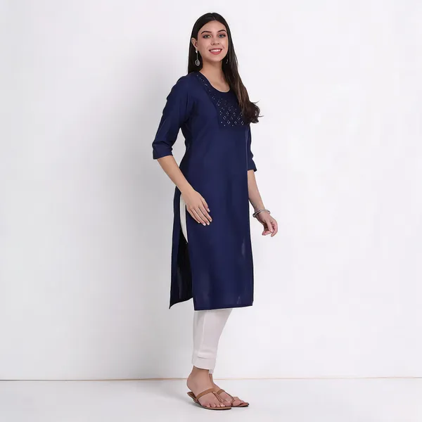 Navy_Blue_Mangalgiri_Cotton_Embroidered_Straight_Kurta_Pant_Set_For_Women