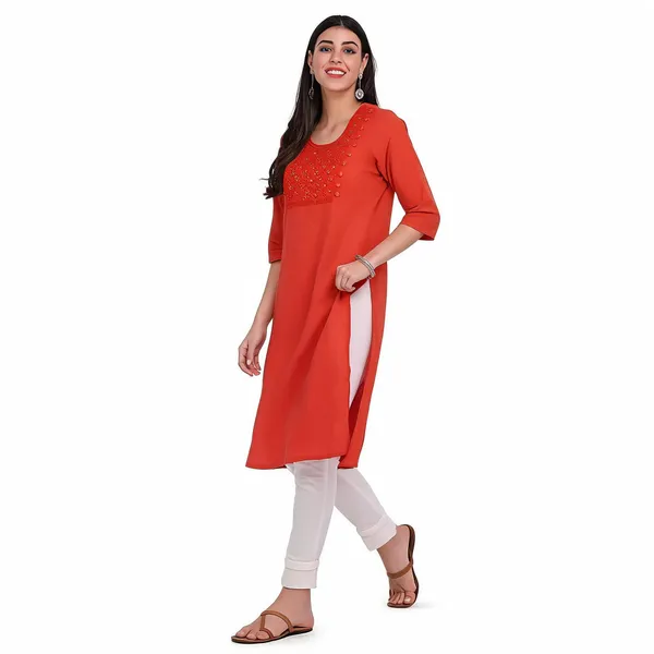 Rust_Mangalgiri_Cotton_Embroidered_Straight_Kurta_Pant_Set_For_Women