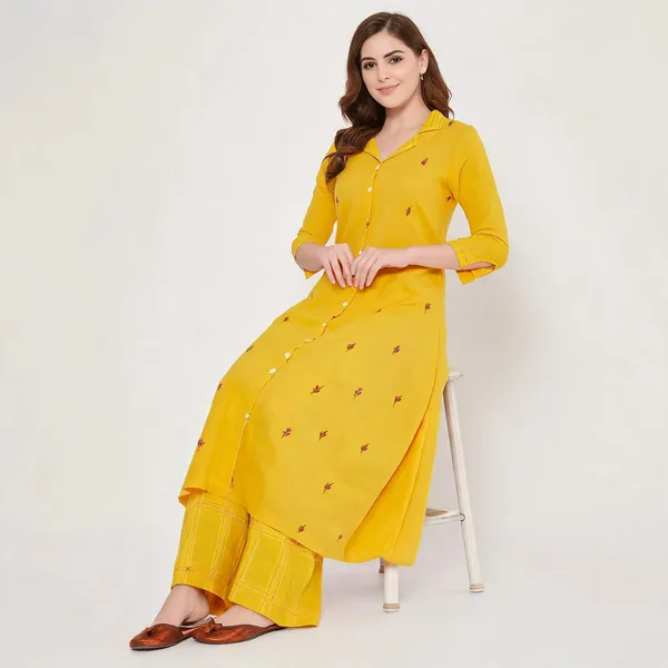Yellow_Mangalgiri_Cotton_Printed_Straight_Kurti_Palazzo_Set_For_Women