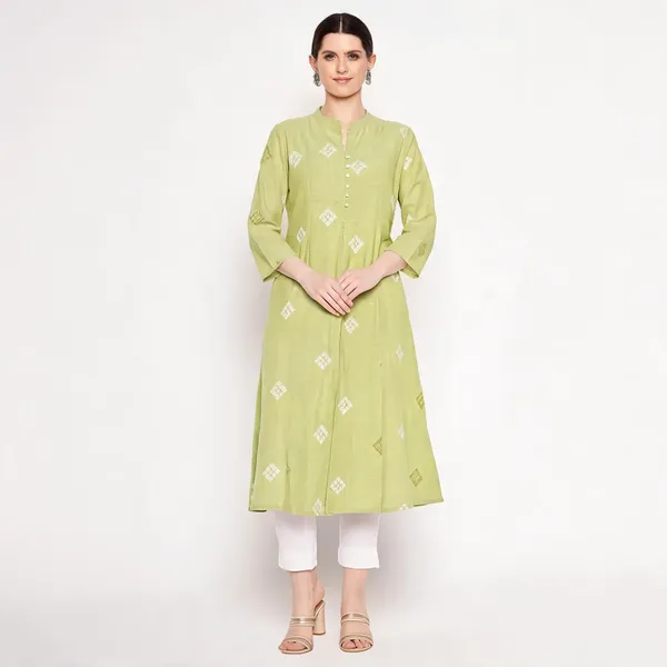 Sea_Green_South_Cotton_Embroidered_Straight_Kurta_For_Women