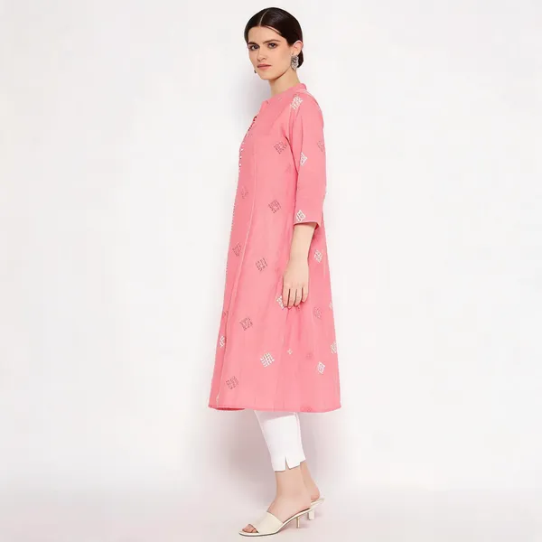 Pink_South_Cotton_Straight_Kurta_Pant_Set_For_Women