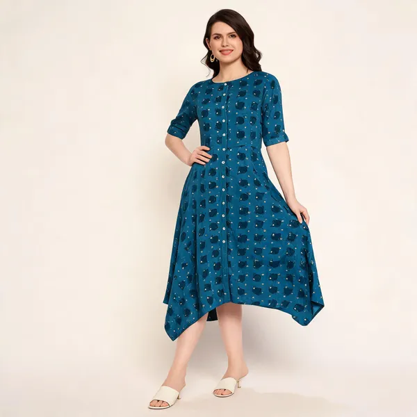 Indigo_Viscose_Regular_Fit_Cowl_Antique_Foil_Dress_For_Women